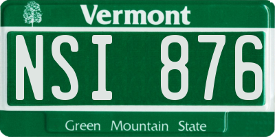 VT license plate NSI876