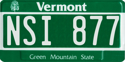 VT license plate NSI877