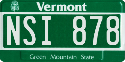 VT license plate NSI878
