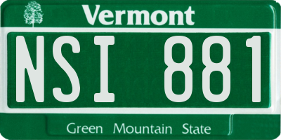 VT license plate NSI881