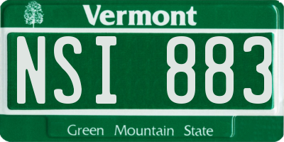 VT license plate NSI883