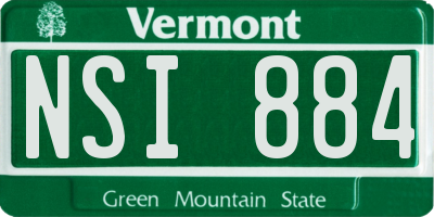 VT license plate NSI884