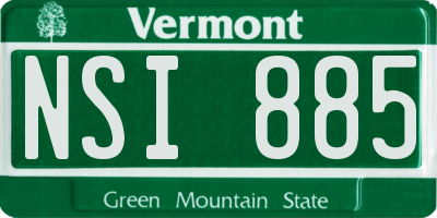 VT license plate NSI885