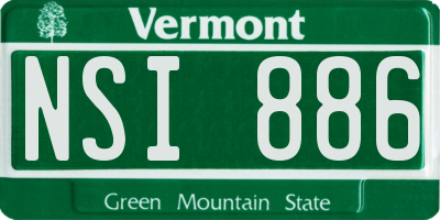 VT license plate NSI886