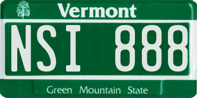 VT license plate NSI888