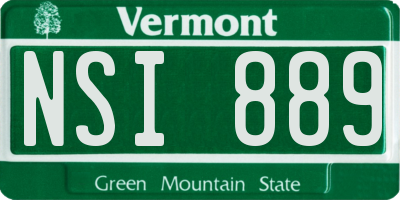 VT license plate NSI889