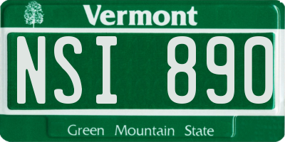 VT license plate NSI890