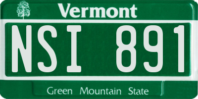 VT license plate NSI891