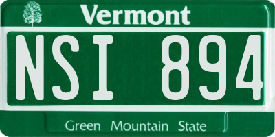 VT license plate NSI894