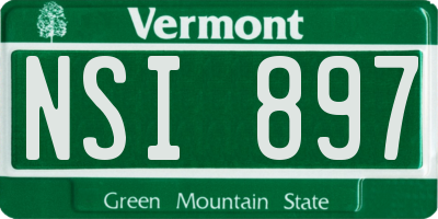 VT license plate NSI897