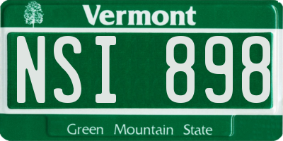 VT license plate NSI898