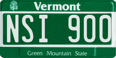VT license plate NSI900