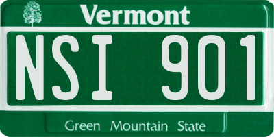 VT license plate NSI901