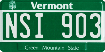 VT license plate NSI903