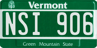 VT license plate NSI906