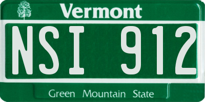 VT license plate NSI912