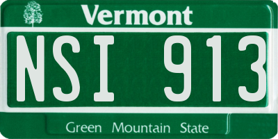 VT license plate NSI913