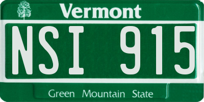 VT license plate NSI915