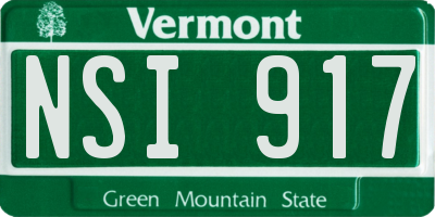 VT license plate NSI917