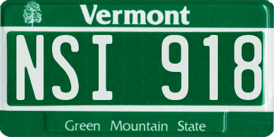 VT license plate NSI918