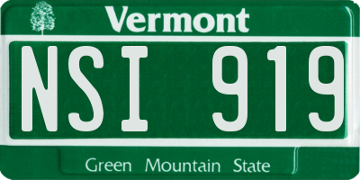 VT license plate NSI919