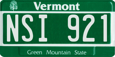 VT license plate NSI921
