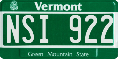 VT license plate NSI922
