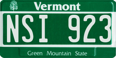 VT license plate NSI923