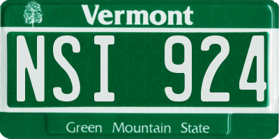 VT license plate NSI924