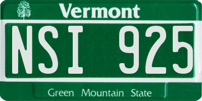 VT license plate NSI925