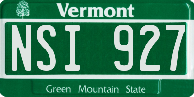VT license plate NSI927
