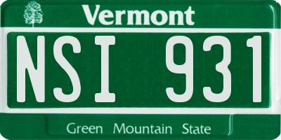 VT license plate NSI931