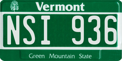 VT license plate NSI936