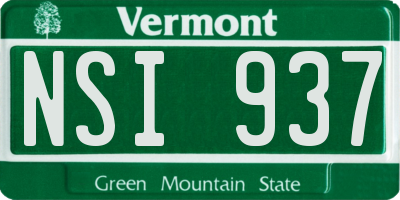 VT license plate NSI937
