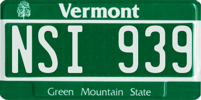 VT license plate NSI939
