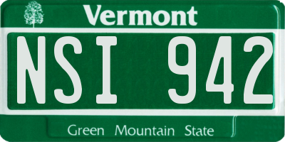 VT license plate NSI942