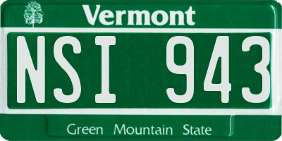 VT license plate NSI943