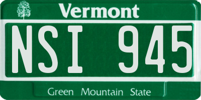 VT license plate NSI945