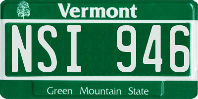 VT license plate NSI946