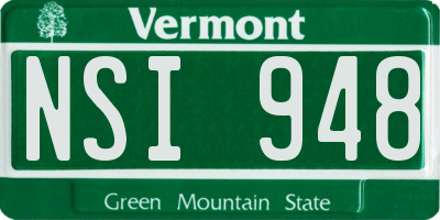 VT license plate NSI948