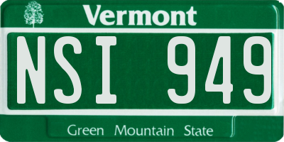 VT license plate NSI949