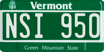 VT license plate NSI950