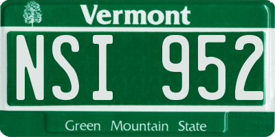 VT license plate NSI952