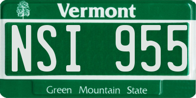 VT license plate NSI955