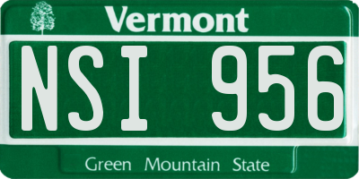 VT license plate NSI956