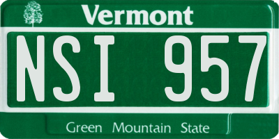 VT license plate NSI957