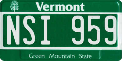 VT license plate NSI959
