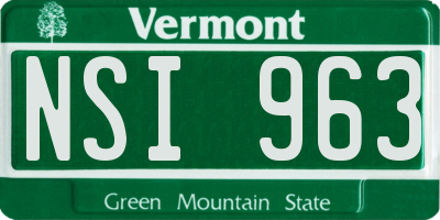 VT license plate NSI963