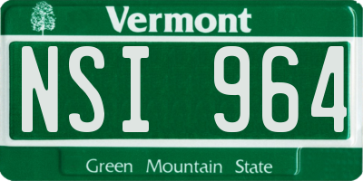 VT license plate NSI964