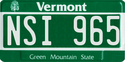 VT license plate NSI965